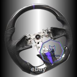 REAL CARBON FIBER Steering Wheel FOR INFINITI q50 PURPLE ACCENT WithSTRIPE