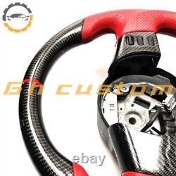 REAL CARBON FIBER Steering Wheel FOR NISSAN 350Z NISMO RED LEATHER BLACK ACCENT