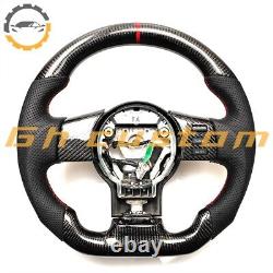 REAL CARBON FIBER Steering Wheel FOR NISSAN 350Z NISMO RED LEATHER RED ACCENT