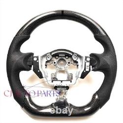 REAL CARBON FIBER Steering Wheel FOR NISSAN 370Z NISMO BLACK LEATHER/ACCENT