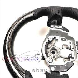 REAL CARBON FIBER Steering Wheel FOR NISSAN 370Z NISMO BLACK LEATHER/ACCENT