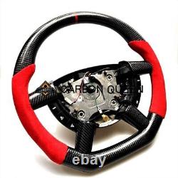 REAL CARBON FIBER Steering Wheel FOR Pontiac GTO 2004-2006 RED SUEDE With STRIPE