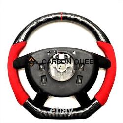 REAL CARBON FIBER Steering Wheel FOR Pontiac GTO 2004-2006 RED SUEDE With STRIPE