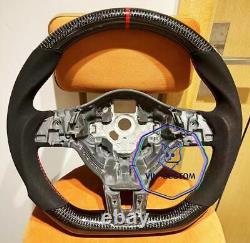 REAL CARBON FIBER Steering Wheel FOR VW GOLF MK6 GTI Jetta WithRED STRIPE/SUEDE