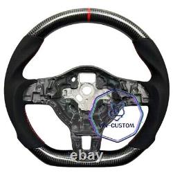 REAL CARBON FIBER Steering Wheel FOR VW GOLF MK6 GTI Jetta WithRED STRIPE/SUEDE