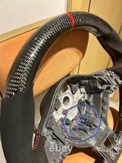 REAL CARBON FIBER Steering Wheel FOR VW GOLF MK6 GTI Jetta WithRED STRIPE/SUEDE