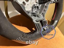 REAL CARBON FIBER Steering Wheel FOR VW GOLF MK6 GTI Jetta WithRED STRIPE/SUEDE