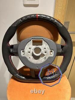 REAL CARBON FIBER Steering Wheel FOR VW GOLF MK6 GTI Jetta WithRED STRIPE/SUEDE