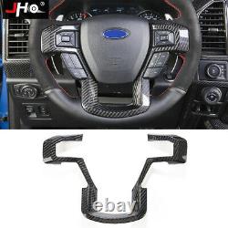 REAL CARBON STEERING WHEEL OVERLAY COVER for 2017-2020 FORD F150 RAPTOR 2018 19