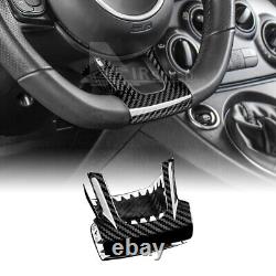 REAL HARD Carbon Fiber Black Steering Wheel Cover TRIM For Fiat 500 2020-2023