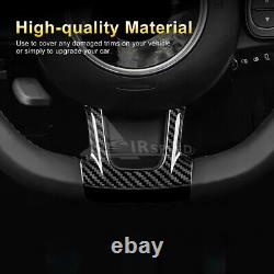 REAL HARD Carbon Fiber Black Steering Wheel Cover TRIM For Fiat 500 2020-2023