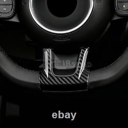 REAL HARD Carbon Fiber Black Steering Wheel Cover TRIM For Fiat 500 2020-2023