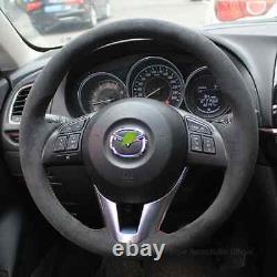 Real Alcantara Hand Stitching Car Steering Wheel Cover For Mazda CX-5 CX5 Atenza