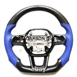 Real Black Carbon Fiber Steering Wheel For Honda CIVIC Blue Accent 2020 Up