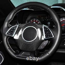 Real Carbon Fiber Car Steering Wheel Cover Trim For 2016-2023 Chevrolet Camaro
