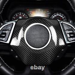 Real Carbon Fiber Car Steering Wheel Cover Trim For 2016-2023 Chevrolet Camaro