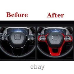 Real Carbon Fiber Car Steering Wheel Cover Trim For 2022-2023 Honda Civic 11th