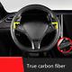 Real Carbon Fiber Inner Steering Wheel Cover Trim For Tesla Model S X 2016-2018