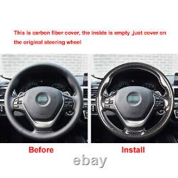 Real Carbon Fiber Steering Wheel Cover Fit For BMW F30 Series 3 2013-2018