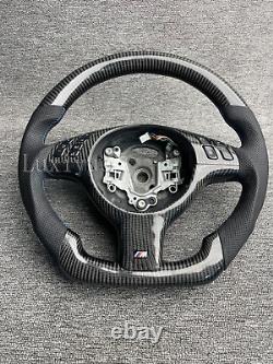 Real Carbon Fiber Steering Wheel+Cover For BMW E46 M3 2001-2006 (No paddle hole)