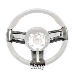 Real Carbon Fiber Steering Wheel Cover For Ford Mustang 2010-2014 Replacement