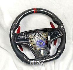 Real Carbon Fiber Steering Wheel+Cover+Paddle For Cadillac CTSL CTS ATS ATSL