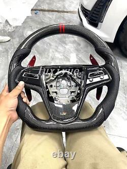 Real Carbon Fiber Steering Wheel+Cover+Paddle For Cadillac CTSL CTS ATS ATSL