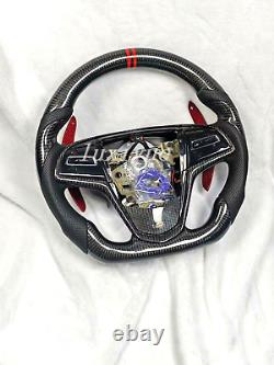 Real Carbon Fiber Steering Wheel+Cover+Paddle For Cadillac CTSL CTS ATS ATSL