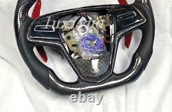 Real Carbon Fiber Steering Wheel+Cover+Paddle For Cadillac CTSL CTS ATS ATSL