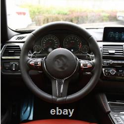 Real Carbon Fiber Steering Wheel Cover Trim Decor Fit for BMW M3 M4 M5 X5