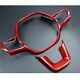 Real Carbon Fiber Steering Wheel Cover Trim Decor For Honda Civic 11th 22-23 Red