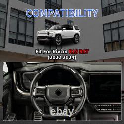 Real Carbon Fiber Steering Wheel Cover Trim Fit For Rivian R1S R1T 2022-2024