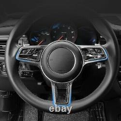 Real Carbon Fiber Steering Wheel Cover Trim For Porsche 718 Boxster Macan 911