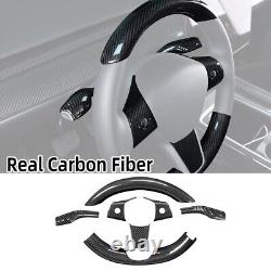 Real Carbon Fiber Steering Wheel Cover Trim For tesla model Y 2024 Interior