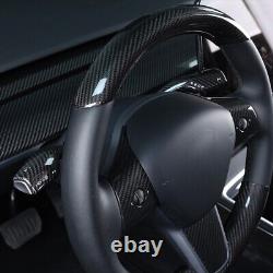 Real Carbon Fiber Steering Wheel Cover Trim For tesla model Y 2024 Interior