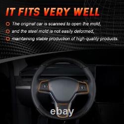 Real Carbon Fiber Steering Wheel Cover Trim For tesla model Y 2024 Interior