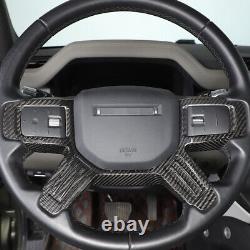 Real Carbon Fiber Steering Wheel Decorative Cover For Land Rover Defender 90 110