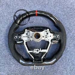 Real Carbon Fiber Steering Wheel Fit for Toyota Camry Corolla Rav4 black leather