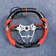 Real Carbon Fiber Steering Wheel Fit for Toyota Camry Corolla Rav4 red leather