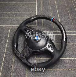 Real Carbon Fiber Steering Wheel For BMW E46 M3+ Cover (No paddle holes) 2001-06