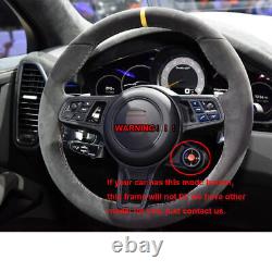 Real Carbon Fiber Steering Wheel Frame Cover Overly Fit For Porsche Macan