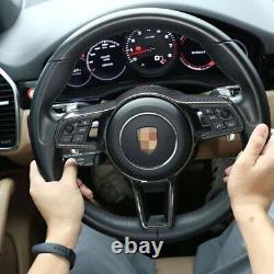 Real Carbon Fiber Steering Wheel Frame Cover Overly Fit For Porsche Macan