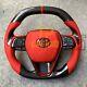 Real Carbon Fiber Steering Wheel for Toyota camry 2018 (usa)+Red middle cover