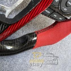 Real Carbon Fiber Steering Wheel for Toyota camry 2018 (usa)+Red middle cover