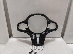 Real Carbon Fiber steering wheel button Cover for BMW 5/6/7/8 S X3/5/7 X3M X5M