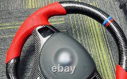 Real Carbon fiber Steering wheel+Cover For BMW 3s320i 325i 330i 335i E90 E91 E92