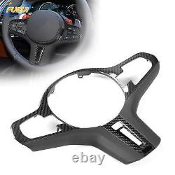 Real Dry Carbon Fiber Steering Wheel Cover For BMW X3 X4 G01 G02 M5 F90 F97 F98