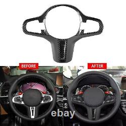 Real Dry Carbon Fiber Steering Wheel Cover For BMW X3 X4 G01 G02 M5 F90 F97 F98