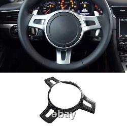 Real Dry Carbon Fiber Steering Wheel Cover Trim For 2010-2015 Porsche 911 981