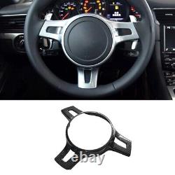 Real Dry Carbon Fiber Steering Wheel Cover Trim For Porsche 911 981 2010-2015
